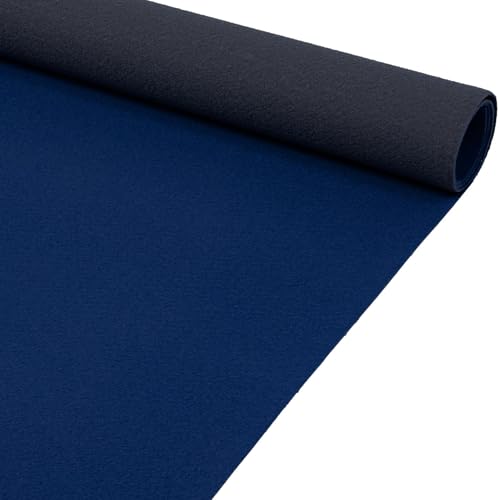 Messeteppich Event Teppich Teppich Läufer Meterware Hochzeitsteppich Empfangsteppich VIP Alex Läufer Flur 2000 x 100 cm Marineblau von ANRO