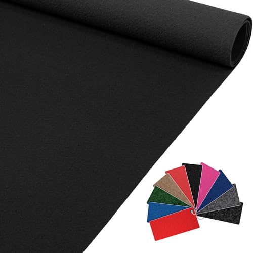 Messeteppich Event Teppich Teppich Läufer Meterware Hochzeitsteppich Empfangsteppich VIP Alex Läufer Flur 2500 x 100 cm Schwarz von ANRO