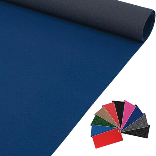 Messeteppich Event Teppich Teppich Läufer Meterware Hochzeitsteppich Empfangsteppich VIP Alex Läufer Flur 350 x 100 cm Blau von ANRO
