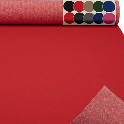 Messeteppich Event Teppich Teppich Läufer Meterware Hochzeitsteppich Empfangsteppich VIP Alex Läufer Flur 400 x 140 cm Rot von ANRO
