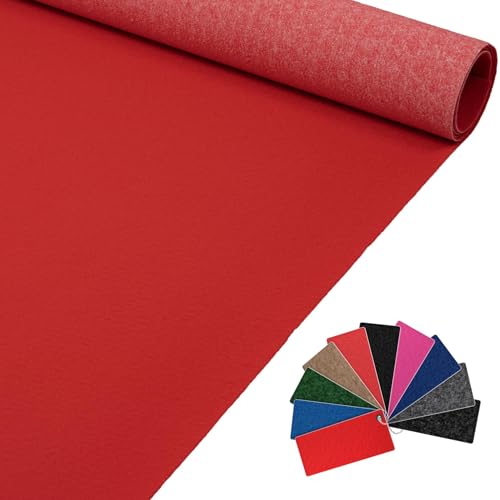 Messeteppich Event Teppich Teppich Läufer Meterware Hochzeitsteppich Empfangsteppich VIP Alex Läufer Flur 400 x 60 cm Rot von ANRO