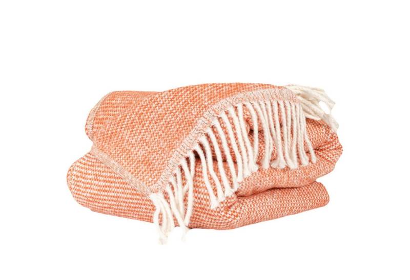 Plaid Emma Kuscheldecke Tagesdecke hochwertige Reisedecke Wohndecke, ANRO, Wendedecke kuschelig-weich 130x160cm Orange von ANRO