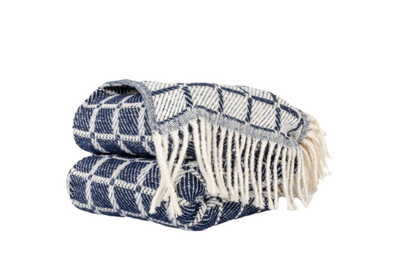 Plaid Tania weiche Kuscheldecke Tagesdecke hochwertig Reisedecke Wohndecke, ANRO, Wendedecke kuschelig-weich 130x160cm Blau von ANRO