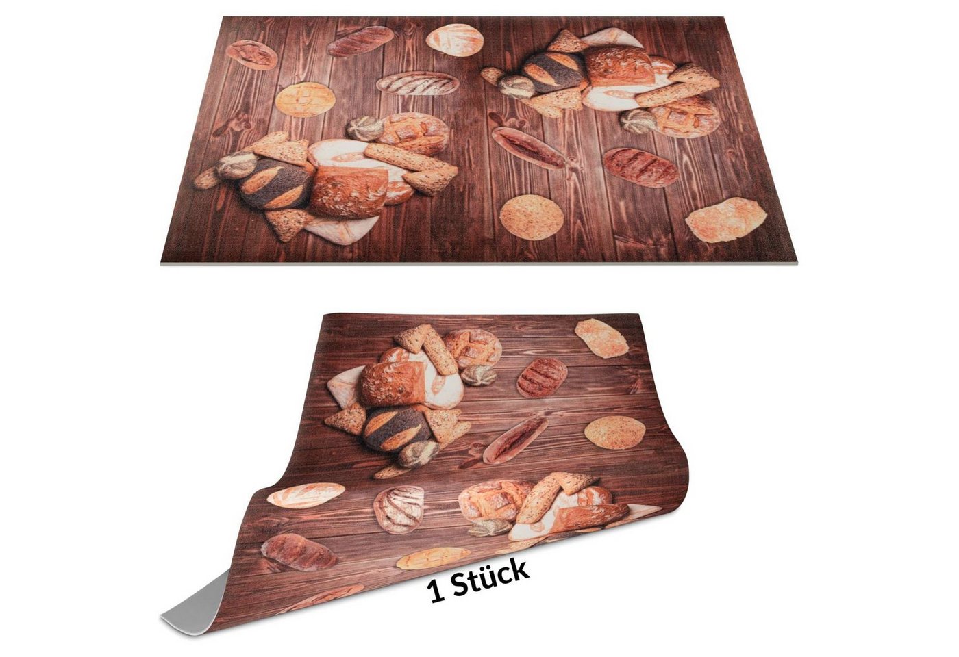 ANRO Platzset DEIN Platzdeckchen Servierdeckchen Soft Tischset Tellerunterleger, (Einzelstück, 1-St., einzelverpackt), Glatt, leichte Narbung 45x30cm Brot Brett Holz von ANRO