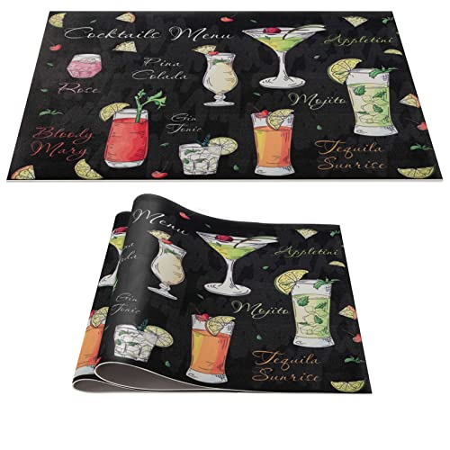 Platzset Tischset abwaschbar PVC Platzdeckchen rutschfest Tischuntersetzer Hitzebeständig Esstisch Deko für drinnen & draußen 30x45cm Cocktail 2-er Set von ANRO