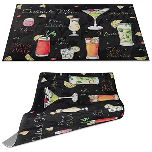 Platzset Tischset abwaschbar PVC Platzdeckchen rutschfest Tischuntersetzer Hitzebeständig Esstisch Deko für drinnen & draußen 30x45cm Cocktail von ANRO