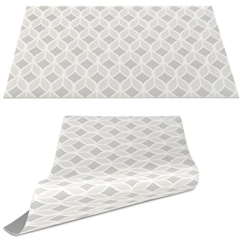 Platzset Tischset abwaschbar PVC Platzdeckchen rutschfest Tischuntersetzer Hitzebeständig Esstisch Deko für drinnen & draußen 30x45cm Geometrie Grau von ANRO