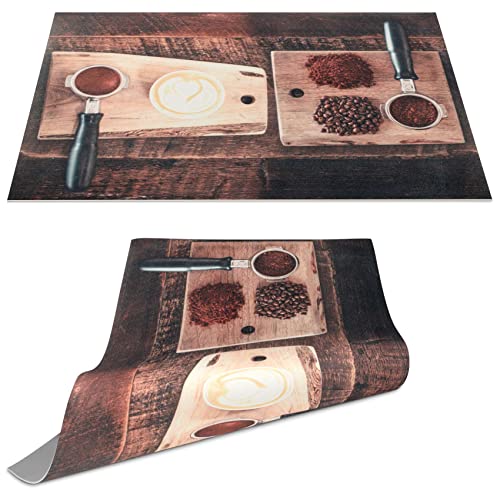 Platzset Tischset abwaschbar PVC Platzdeckchen rutschfest Tischuntersetzer Hitzebeständig Esstisch Deko für drinnen & draußen 30x45cm Kaffeebohnen von ANRO