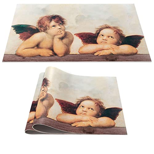 Platzset Tischset abwaschbar PVC Platzdeckchen rutschfest Tischuntersetzer Hitzebeständig Esstisch Deko für drinnen & draußen 30x45cm Raphael Engel 2-er Set von ANRO