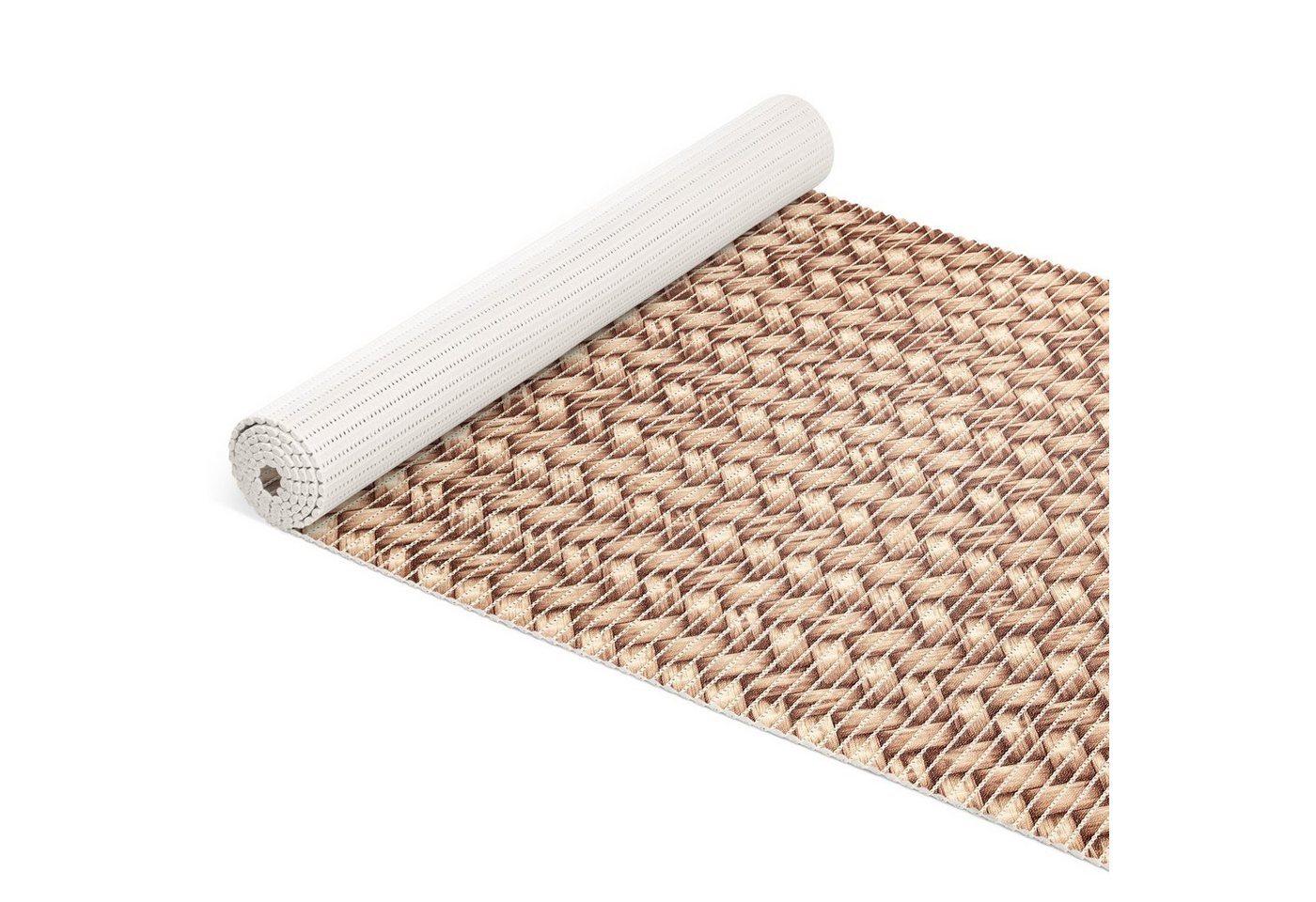 Schaum-Badematte Badteppich Weichschaum Badematte Schaum Flechtwerk Badvorleger beige ANRO, Höhe 5 mm, strapazierfähig, Drainage Effekt, Rillen, wasserdurchlässig, rutschhemmend, pflegeleicht, Weich, Rutschfest, Rutschhemmend, Schnelltrockend, mit Drainagelöchern, Modern, Praktisch, Kunststoff, Rechteckig, Geprägt von ANRO