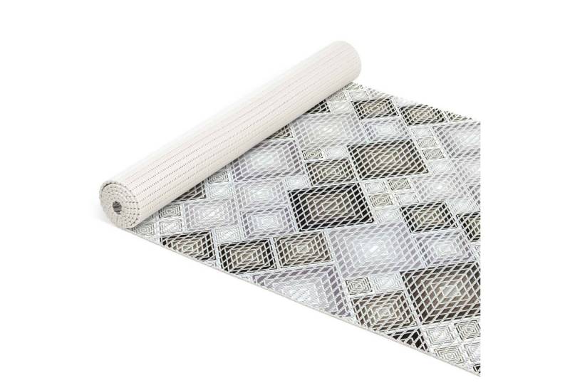 ANRO Schaum-Badematte Badteppich Weichschaum Badematte Schaum Karo Badvorleger schwarz Breit, Höhe 5 mm, strapazierfähig, Drainage Effekt, Rillen, wasserdurchlässig, rutschhemmend, pflegeleicht, Weich, Rutschfest, Rutschhemmend, Schnelltrockend, mit Drainagelöchern, Modern, Praktisch, Kunststoff, Rechteckig, Geprägt von ANRO