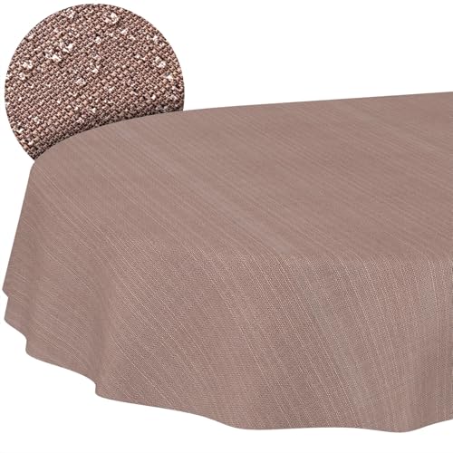 Stoff Tischdecke Textil Tischwäsche Tischtuch Baumwolle Polyester abwaschbar Uni Ornament Damast Jacquard Gewebe waschbar Braun Oval 220x140cm Schnittkante Stoff Tischdecke Textil Tischwäsche Tischtuch Baumwolle Polyester abwaschbar Uni Ornament Damast Jacquard Gewebe waschbar Braun Oval 220x140cm Schnittkante von ANRO