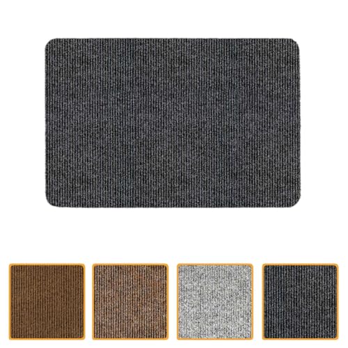 ANRO Teppich Fußmatte Schmutzfangmatte Fußabtreter Fußabstreifer Türvorleger Stribet Größe 40x60cm Carpet Schwarz von ANRO