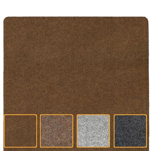 ANRO Teppich Fußmatte Schmutzfangmatte Fußabtreter Fußabstreifer Türvorleger Stribet Größe 80x120cm Carpet Hellbraun von ANRO