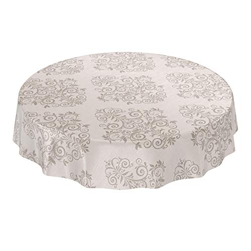ANRO Wachstuchtischdecke Wachstuch Wachstischdecke Tischdecke abwaschbar Ranken Barock Arabeske Beige Rund 120cm ANRO Wachstuchtischdecke Wachstuch Wachstischdecke Tischdecke abwaschbar Ranken Barock Arabeske Beige Rund 120cm von ANRO