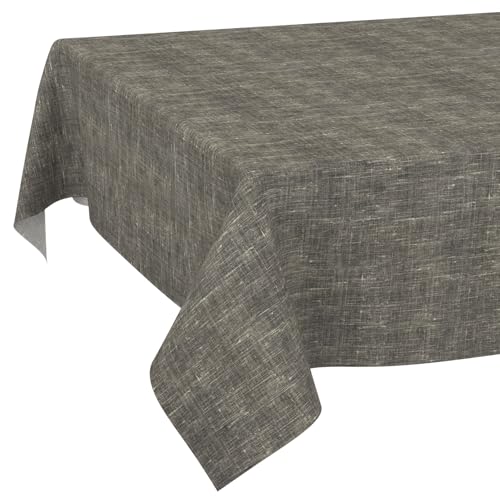 Tischdecke abwaschbar Tischtuch Tafeldecke Tischwäsche Leinen Baumwolle Leinenoptik Wasserdicht Pflegeleicht Fleckenschutz 200x140cm Anthrazit von ANRO