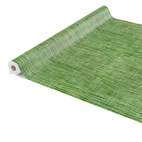 Tischdecke abwaschbar Wachstuch Wachstuchtischdecke 1000 x 140cm Schnittkante Leinen Textil Optik Grün Gartentischdecke Wachstuch von ANRO