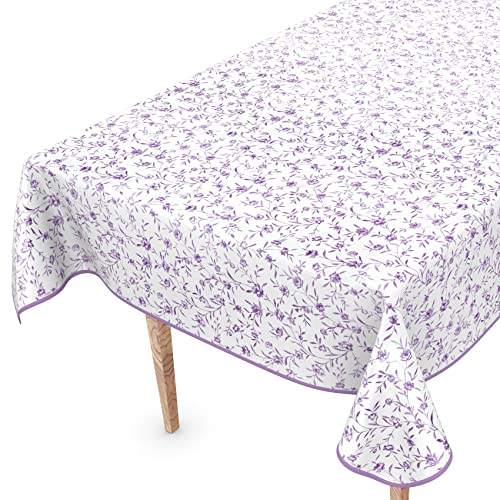 Tischdecke abwaschbar Wachstuch Wachstuchtischdecke 120 x 140cm mit Saum Violetta Lila pflegeleicht von ANRO