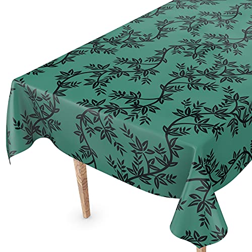 Tischdecke abwaschbar Wachstuch Wachstuchtischdecke 160 x 140cm Schnittkante Chika Grün Gartentischdecke Wachstuch von ANRO