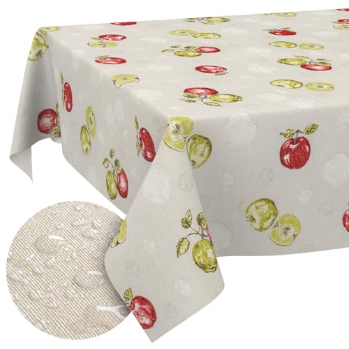 Tischdecke aus Stoff Textil abwaschbar Tischwäsche Tischtuch Baumwolle Polyester Apple 100x140cm In-/Outdoor Tischdecke Tischdecke aus Stoff Textil abwaschbar Tischwäsche Tischtuch Baumwolle Polyester Apple 100x140cm In-/Outdoor Tischdecke von ANRO