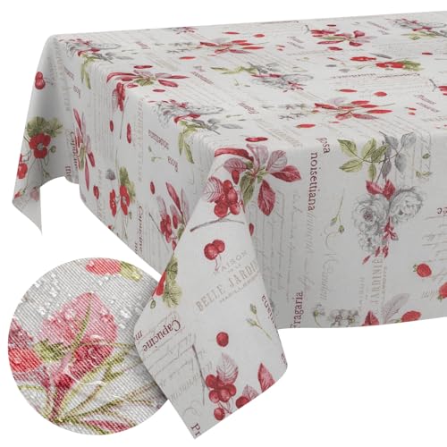 Tischdecke aus Stoff Textil abwaschbar Tischwäsche Tischtuch Baumwolle Polyester Berries 160x140cm In-/Outdoor Tischdecke Tischdecke aus Stoff Textil abwaschbar Tischwäsche Tischtuch Baumwolle Polyester Berries 160x140cm In-/Outdoor Tischdecke von ANRO