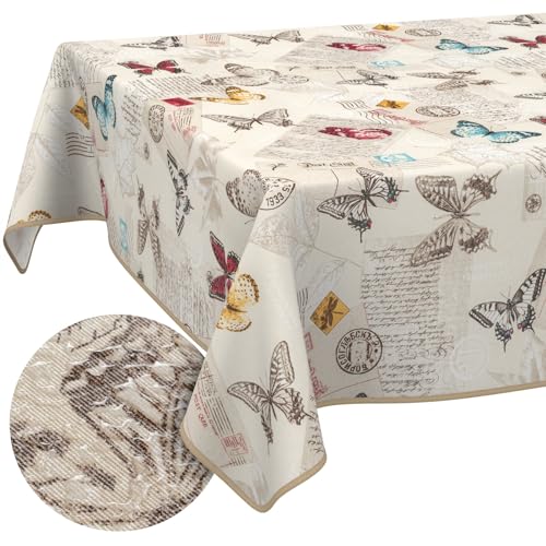 Tischdecke aus Stoff Textil abwaschbar Tischwäsche Tischtuch Baumwolle Polyester Butterflies 180x120cm In-/Outdoor Tischdecke Tischdecke aus Stoff Textil abwaschbar Tischwäsche Tischtuch Baumwolle Polyester Butterflies 180x120cm In-/Outdoor Tischdecke von ANRO