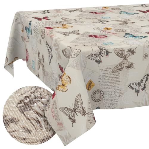 Tischdecke aus Stoff Textil abwaschbar Tischwäsche Tischtuch Baumwolle Polyester Butterflies 220x140cm In-/Outdoor Tischdecke Tischdecke aus Stoff Textil abwaschbar Tischwäsche Tischtuch Baumwolle Polyester Butterflies 220x140cm In-/Outdoor Tischdecke von ANRO