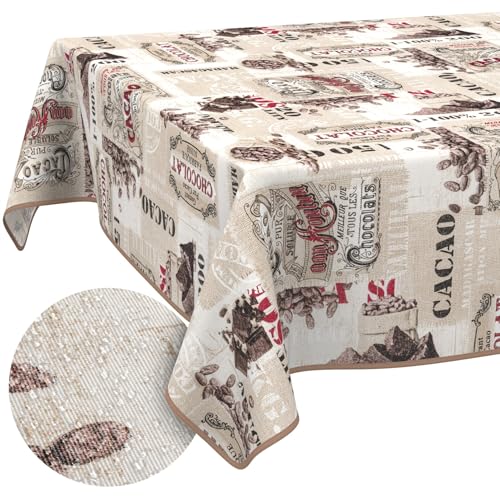 Tischdecke aus Stoff Textil abwaschbar Tischwäsche Tischtuch Baumwolle Polyester Cacao 160x120cm In-/Outdoor Tischdecke Tischdecke aus Stoff Textil abwaschbar Tischwäsche Tischtuch Baumwolle Polyester Cacao 160x120cm In-/Outdoor Tischdecke von ANRO