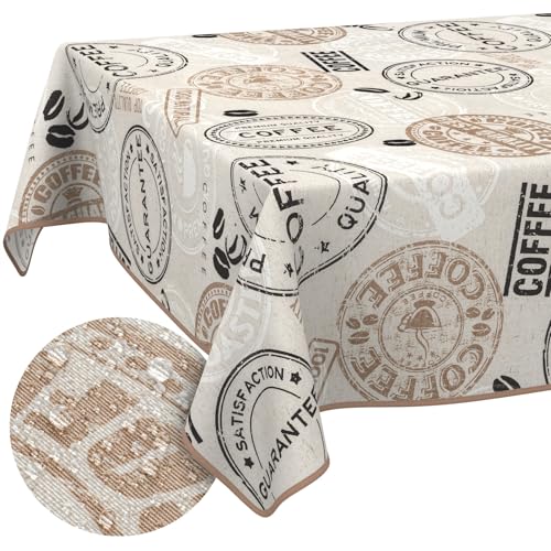 Tischdecke aus Stoff Textil abwaschbar Tischwäsche Tischtuch Baumwolle Polyester Coffee 100x140cm In-/Outdoor Tischdecke Tischdecke aus Stoff Textil abwaschbar Tischwäsche Tischtuch Baumwolle Polyester Coffee 100x140cm In-/Outdoor Tischdecke von ANRO