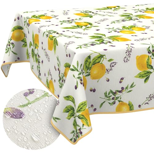 Tischdecke aus Stoff Textil abwaschbar Tischwäsche Tischtuch Baumwolle Polyester Lemon 280x140cm In-/Outdoor Tischdecke Tischdecke aus Stoff Textil abwaschbar Tischwäsche Tischtuch Baumwolle Polyester Lemon 280x140cm In-/Outdoor Tischdecke von ANRO