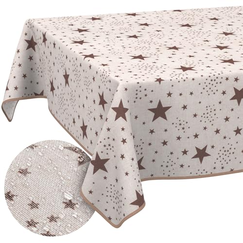 Tischdecke aus Stoff Textil abwaschbar Tischwäsche Tischtuch Baumwolle Polyester Stars 280x140cm In-/Outdoor Tischdecke Tischdecke aus Stoff Textil abwaschbar Tischwäsche Tischtuch Baumwolle Polyester Stars 280x140cm In-/Outdoor Tischdecke von ANRO