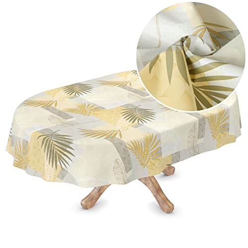 Wachstuchtischdecke Wachstischdecke Meterware Wachstuch abwaschbare Tischdecke PVC frei Oval 137 x 240cm Schnittkante Lina von ANRO