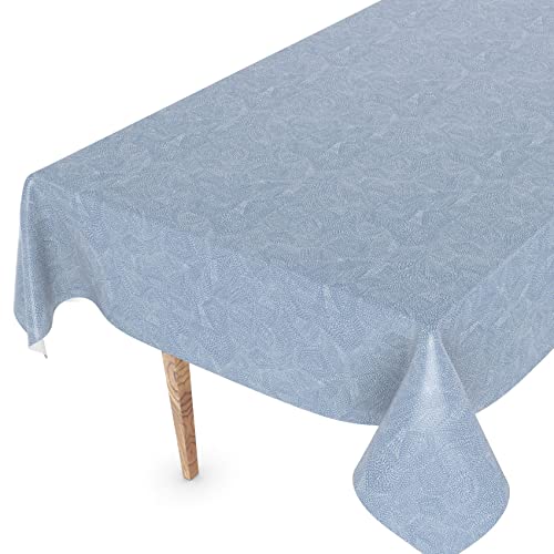 Wachstuchtischdecke Wachstischdecke Tischdecke abwaschbar Gartentischdecke Wachstuch Eckig rund oval 100 x 140cm Schnittkante Falschuni Blau von ANRO