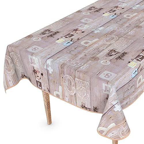 Wachstuchtischdecke Wachstuch Tischdecke abwaschbar Wachstischdecke Rechteck, rund, oval Premium Prägung Gartentischdecke Elegance 200x140cm mit Saum Dixie von ANRO