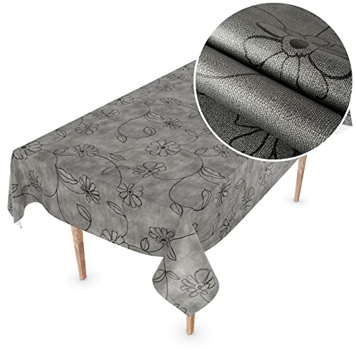 Wachstuchtischdecke Wachstuch Tischdecke abwaschbar Wachstischdecke Rechteck, rund, oval Premium Prägung Gartentischdecke Elegance 280x140cm Schnittkante Eliza von ANRO