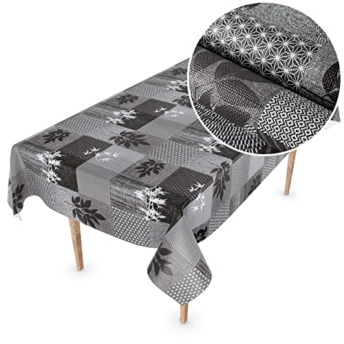 Wachstuchtischdecke Wachstuch Tischdecke abwaschbar Wachstischdecke Rechteck, rund, oval Premium Prägung Gartentischdecke Elegance 280x140cm Schnittkante Greta von ANRO