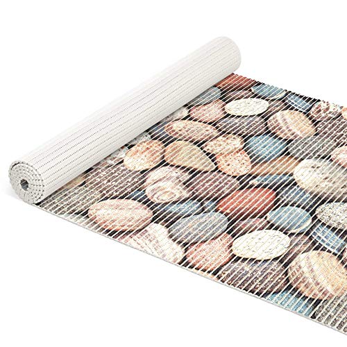 ANRO Weichschaummatte Badematte Bad Dusche WC Vorleger Teppich Antirutsch Badläufer Steine 400x65cm von ANRO