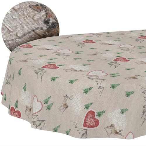 Weihnachtstischdecke Stofftischdecke Tischdecke Weihnachten abwaschbar pflegeleicht Weihnachten Berge Oval 240x140cm Schnittkante Weihnachtstischdecke Stofftischdecke Tischdecke Weihnachten abwaschbar pflegeleicht Weihnachten Berge Oval 240x140cm Schnittkante von ANRO