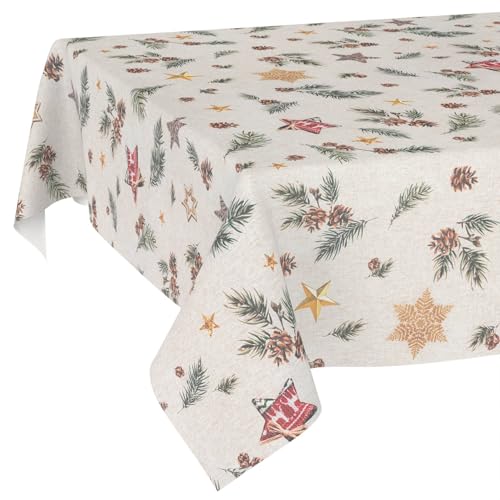Weihnachtstischdecke Stofftischdecke Tischdecke Weihnachten abwaschbar pflegeleicht Weihnachten Stern 160x120cm Schnittkante Weihnachtstischdecke Stofftischdecke Tischdecke Weihnachten abwaschbar pflegeleicht Weihnachten Stern 160x120cm Schnittkante von ANRO