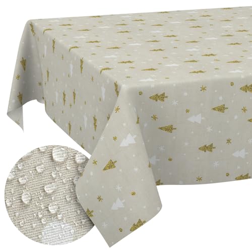Weihnachtstischdecke Stofftischdecke Tischdecke Weihnachten abwaschbar pflegeleicht Weihnachten Weihnachtsbaum 120x140cm Schnittkante Weihnachtstischdecke Stofftischdecke Tischdecke Weihnachten abwaschbar pflegeleicht Weihnachten Weihnachtsbaum 120x140cm Schnittkante von ANRO