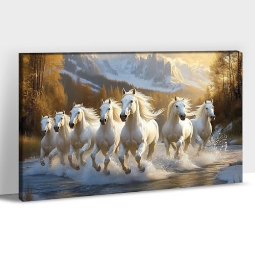 ANRUOXI Pferdebilder, Wanddekoration, 7 laufende Pferde, Wandkunst Vastu mit Rahmen, Pferdeposter, Leinwand, Wandkunst, sieben Pferde, laufende Gemälde, Vastu Shastra für Wohnzimmer, Büro, fertig zum ANRUOXI Pferdebilder, Wanddekoration, 7 laufende Pferde, Wandkunst Vastu mit Rahmen, Pferdeposter, Leinwand, Wandkunst, sieben Pferde, laufende Gemälde, Vastu Shastra für Wohnzimmer, Büro, fertig zum von ANRUOXI