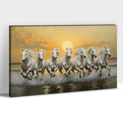 ANRUOXI Pferdebilder, Wanddekoration, 7 laufende Pferde, Wandkunst Vastu mit Rahmen, Pferdeposter, Leinwand, Wandkunst, sieben Pferde, laufende Gemälde, Vastu Shastra für Wohnzimmer, Büro, fertig zum ANRUOXI Pferdebilder, Wanddekoration, 7 laufende Pferde, Wandkunst Vastu mit Rahmen, Pferdeposter, Leinwand, Wandkunst, sieben Pferde, laufende Gemälde, Vastu Shastra für Wohnzimmer, Büro, fertig zum von ANRUOXI