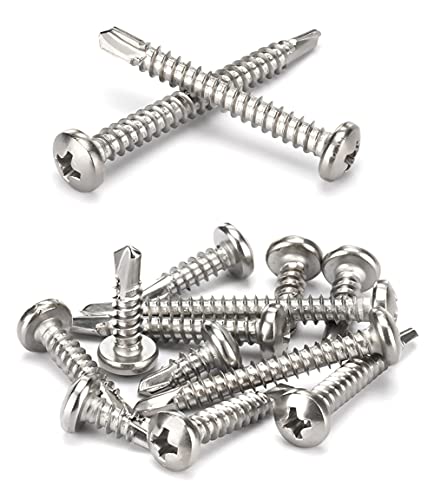 ANSIEDIO M3,9 Selbstbohrende Schrauben Kreuzschlitzschrauben Rundkopf Selbstbohrend Selbstschneidende Metallschrauben, M3.9×32mm,20 pcs von ANSIEDIO