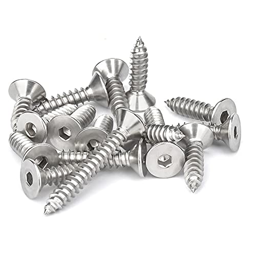 ANSIEDIO M3 Holzschrauben Senkschrauben Flachkopf Innensechskant Blechschrauben Rostfreier Stahl Spanplattenschrauben, M3×8mm,100 pcs von ANSIEDIO
