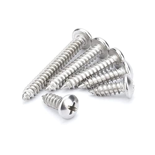 ANSIEDIO M6 Holzschrauben Rundkopf Kreuzschlitzschrauben Blechschrauben Rostfreier Stahl Spanplattenschrauben, M6×80mm,5 pcs von ANSIEDIO