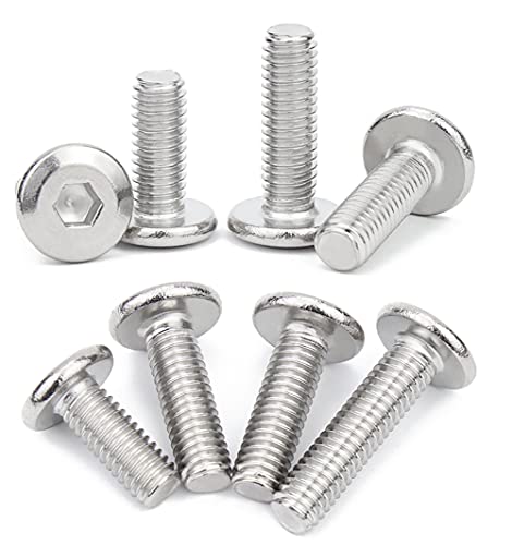 ANSIEDIO Möbel-Bettschrauben Edelstahl Sechskant Schrauben Möbel-Anschluss Schrauben M6×10mm,20 Stück von ANSIEDIO