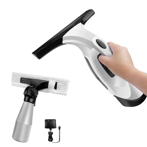 Akku Fenstersauger, Laufzeit bis zu 35 Minuten, Fenstersauger Kabellos mit 150ml Wassertank, 300ml Sprühflasche mit Mikrofasertuch Akku Fenstersauger, Laufzeit bis zu 35 Minuten, Fenstersauger Kabellos mit 150ml Wassertank, 300ml Sprühflasche mit Mikrofasertuch von ANSIMIDA