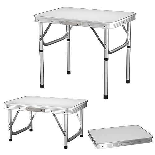 Höhenverstellbar Klappbarer Laptoptisch, Betttablett, Leseständer, Computertisch, Frühstückstablett, Beistelltisch, 60 x 45cm weiß von ANSIMIDA