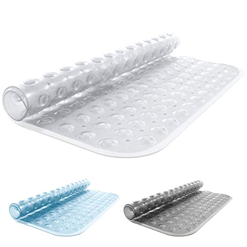 ANSIO® Duschmatte, rutschfest, Anti-Schimmel, Badematte für Badezimmer, Badewanne, PVC-Duschmatte mit Ablauflöchern und Saugnäpfen, maschinenwaschbar, 54 x 54 cm, transparent von ANSIO