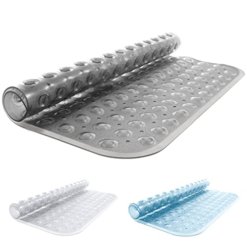 ANSIO® Duschmatten rutschfeste Anti-Schimmel Badematte für Badezimmer Badewanne PVC Duschmatte mit Abflusslöchern & Saugnäpfen Maschinenwaschbar 54 x 54 cm - Grau von ANSIO